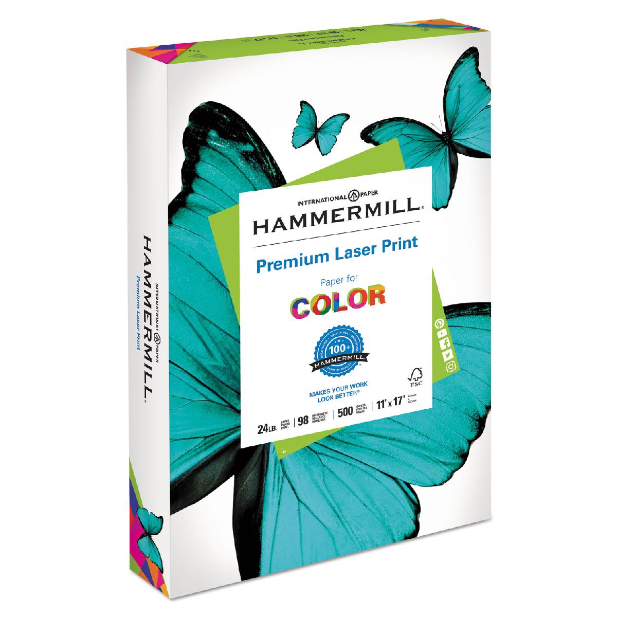 Hammermill® Laser Print Radiant White Smooth 24 lb. Paper 11x17 in. 2500 Sheets